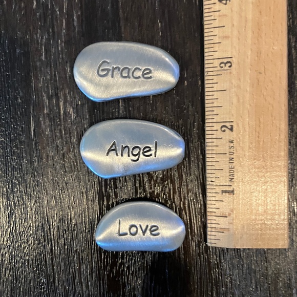 Inspirational metal rocks - Set of 6 - Picture 2 of 5